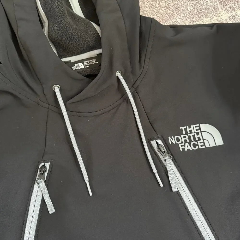 Men's The North Face Black Fleece Lined Tekno Soft Shell Hoodie Sweatshirt Sz M